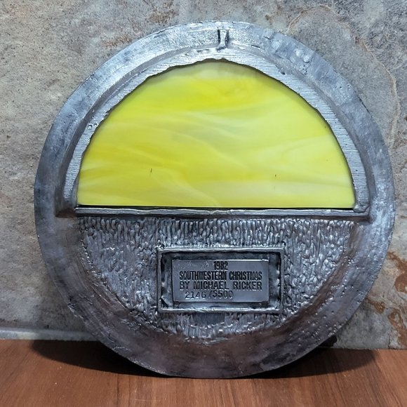 Vintage Pewter Plate Michael Ricker Southwestern Christmas 1982 - Picture 3 of 13